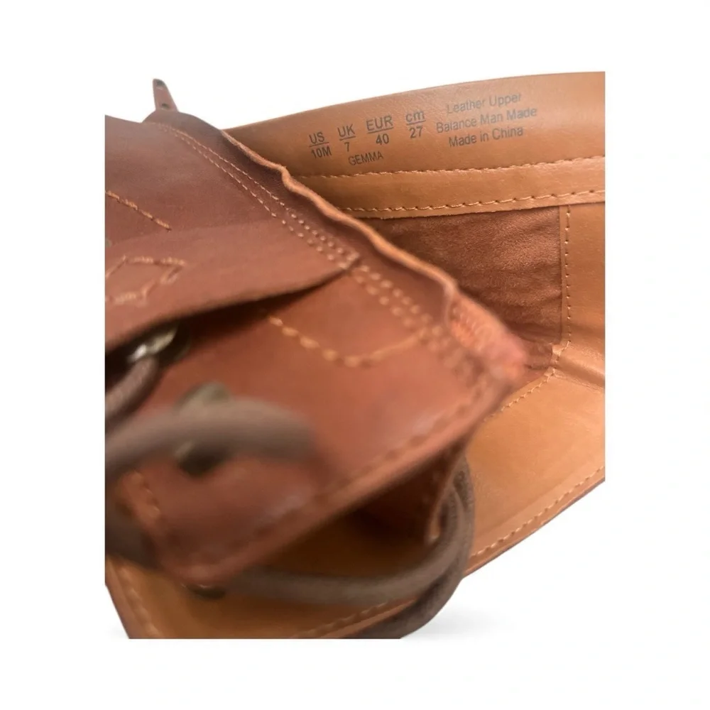 Zodiac Brown Leather Ankle Boots Size 10 - Picture 10 of 12
